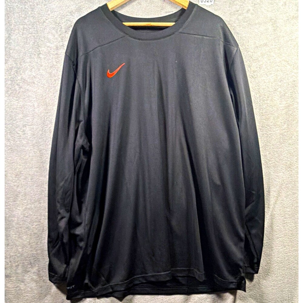 Nike Dri-FIT Men's 3XL Big & Tall Black Long Sleeve Crew Neck T-Shirt